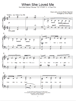 page one of When She Loved Me (from Toy Story 2) (Educational Piano)