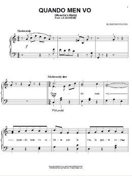 page one of Quando Men Vo (Mussetta's Waltz) (Easy Piano)