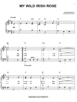 page one of My Wild Irish Rose (Easy Piano)
