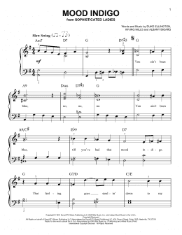 page one of Mood Indigo (Easy Piano)