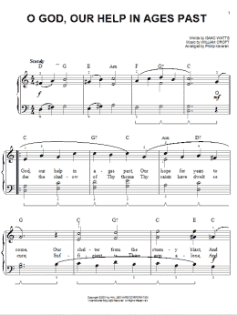 page one of O God, Our Help In Ages Past (arr. Phillip Keveren) (Easy Piano)