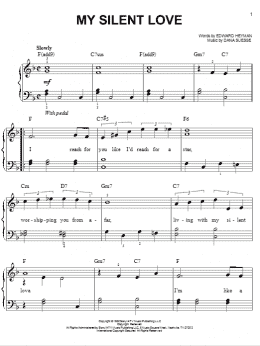page one of My Silent Love (Easy Piano)