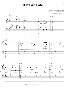 page one of Just As I Am (arr. Phillip Keveren) (Easy Piano)
