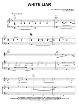 page one of White Liar (Piano, Vocal & Guitar Chords (Right-Hand Melody))