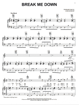 page one of Break Me Down (Piano, Vocal & Guitar Chords (Right-Hand Melody))