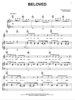 page one of Beloved (Piano, Vocal & Guitar Chords (Right-Hand Melody))