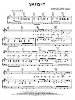 page one of Satisfy (Piano, Vocal & Guitar Chords (Right-Hand Melody))