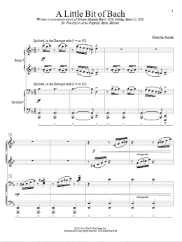page one of A Little Bit Of Bach (Piano Duet)