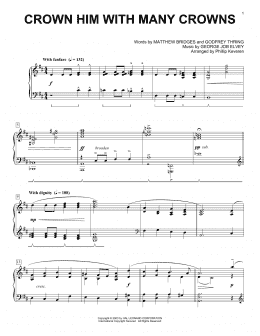 page one of Crown Him With Many Crowns (arr. Phillip Keveren) (Piano Solo)