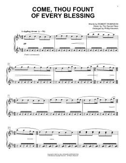 page one of Come, Thou Fount of Every Blessing (arr. Phillip Keveren) (Piano Solo)