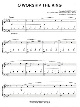 page one of O Worship The King (arr. Phillip Keveren) (Piano Solo)