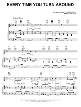 page one of Every Time You Turn Around (Piano, Vocal & Guitar Chords (Right-Hand Melody))