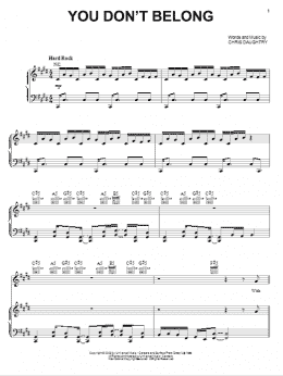 page one of You Don't Belong (Piano, Vocal & Guitar Chords (Right-Hand Melody))