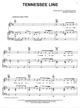 page one of Tennessee Line (Piano, Vocal & Guitar Chords (Right-Hand Melody))