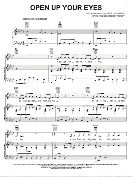 page one of Open Up Your Eyes (Piano, Vocal & Guitar Chords (Right-Hand Melody))