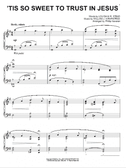 page one of 'Tis So Sweet To Trust In Jesus (arr. Phillip Keveren) (Piano Solo)