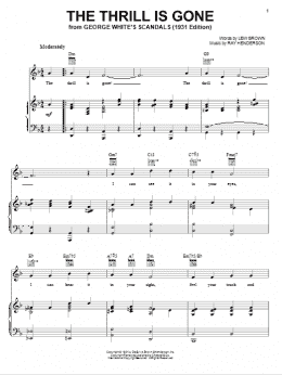 page one of The Thrill Is Gone (Piano, Vocal & Guitar Chords (Right-Hand Melody))