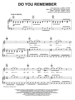 page one of Do You Remember (Piano, Vocal & Guitar Chords (Right-Hand Melody))
