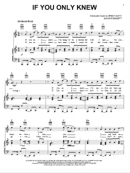 page one of If You Only Knew (Piano, Vocal & Guitar Chords (Right-Hand Melody))