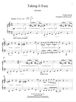 page one of Taking It Easy (Piano Duet)