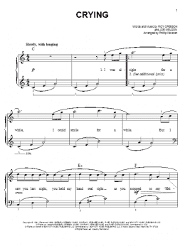 page one of Crying (arr. Phillip Keveren) (Easy Piano)