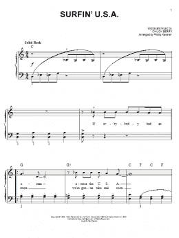 page one of Surfin' U.S.A. (arr. Phillip Keveren) (Easy Piano)