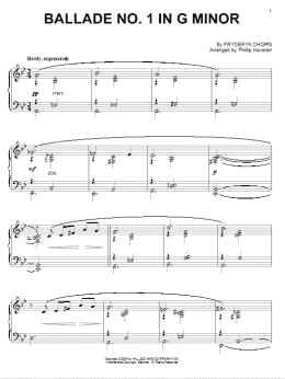 page one of Ballade No. 1 In G Minor [Jazz version] (arr. Phillip Keveren) (Piano Solo)