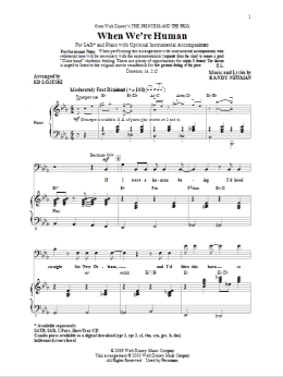 page one of When We're Human (from The Princess And The Frog) (SAB Choir)