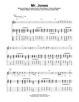 page one of Mr. Jones (Guitar Tab (Single Guitar))