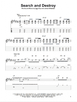 page one of Search And Destroy (Guitar Tab (Single Guitar))