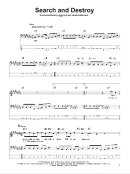 page one of Search And Destroy (Bass Guitar Tab)