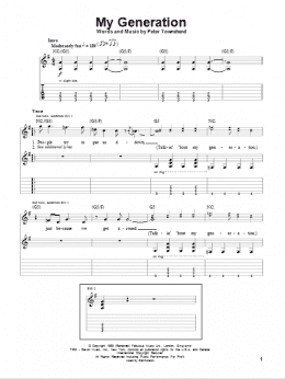 page one of My Generation (Guitar Tab (Single Guitar))