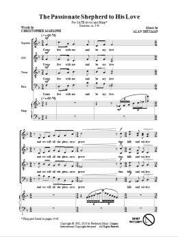 page one of The Passionate Shepherd To His Love (SATB Choir)
