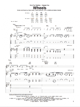 page one of Wheels (Guitar Tab)
