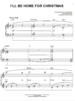 page one of I'll Be Home For Christmas (arr. Phillip Keveren) (Easy Piano)