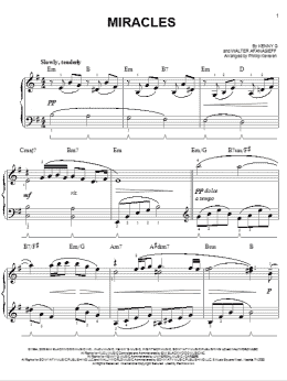 page one of Miracles (arr. Phillip Keveren) (Easy Piano)