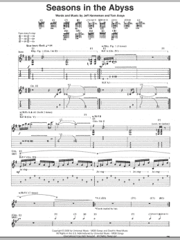 page one of Seasons In The Abyss (Guitar Tab)