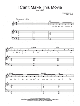 page one of I Can't Make This Movie (Piano, Vocal & Guitar Chords (Right-Hand Melody))