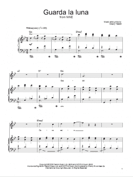 page one of Guarda La Luna (Piano, Vocal & Guitar Chords (Right-Hand Melody))