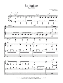 page one of Be Italian (Piano, Vocal & Guitar Chords (Right-Hand Melody))