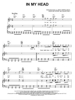 page one of In My Head (Piano, Vocal & Guitar Chords (Right-Hand Melody))
