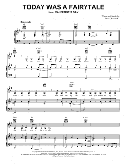 page one of Today Was A Fairytale (Piano, Vocal & Guitar Chords (Right-Hand Melody))