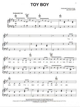 page one of Toy Boy (Piano, Vocal & Guitar Chords (Right-Hand Melody))