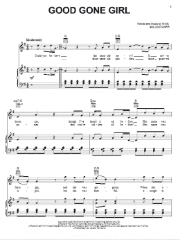 page one of Good Gone Girl (Piano, Vocal & Guitar Chords (Right-Hand Melody))
