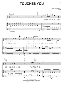 page one of Touches You (Piano, Vocal & Guitar Chords (Right-Hand Melody))