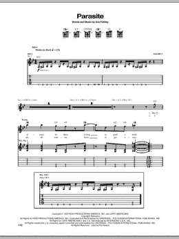 page one of Parasite (Guitar Tab)