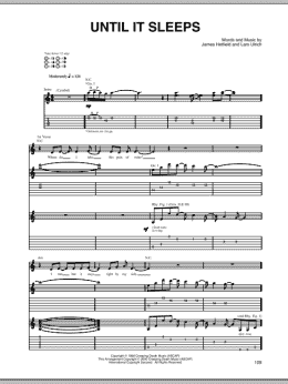 page one of Until It Sleeps (Live S&M version) (Guitar Tab)