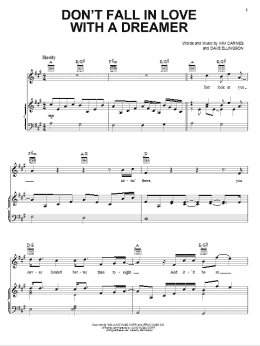 page one of Don't Fall In Love With A Dreamer (Piano Solo)