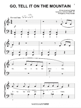 page one of Go, Tell It On The Mountain (arr. Phillip Keveren) (Beginning Piano Solo)