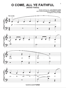 page one of O Come, All Ye Faithful (Adeste Fideles) (arr. Phillip Keveren) (Beginning Piano Solo)